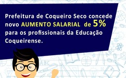 Prefeitura reajusta em 5%, os salários dos servidores da Educação de Coqueiro Seco